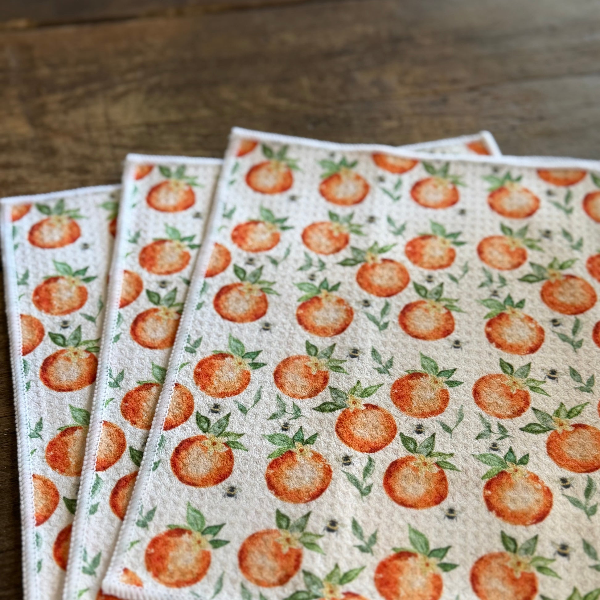 Orange Grove - 2 sided - Set of 3 Dishcloths - Room and Porch 