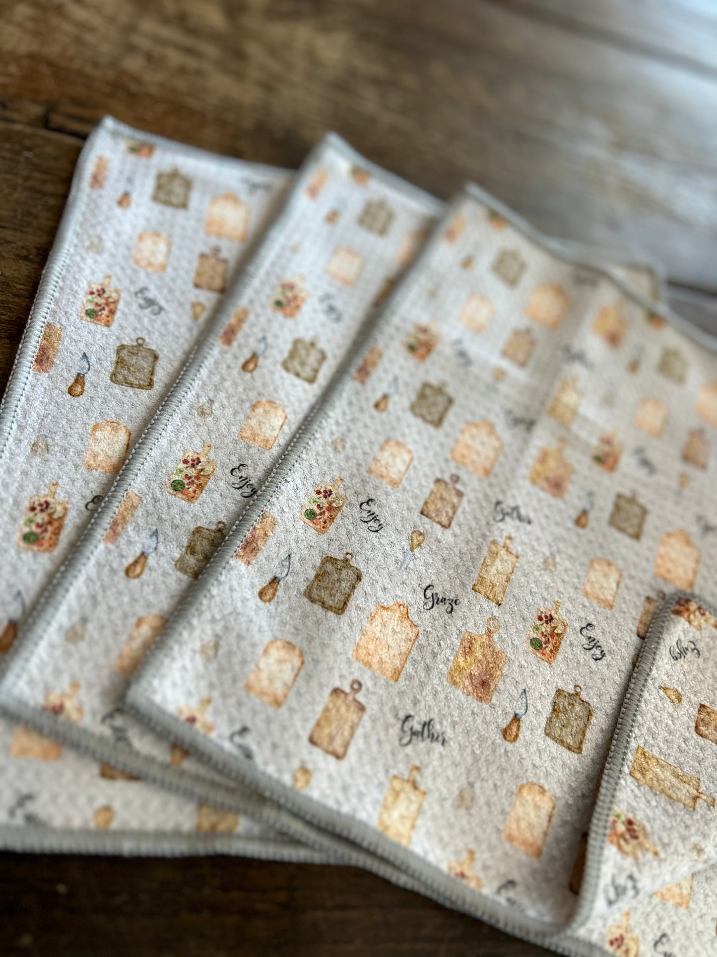 Charcuterie - 2 Sided - Set of 3 Dishcloths - Room and Porch 