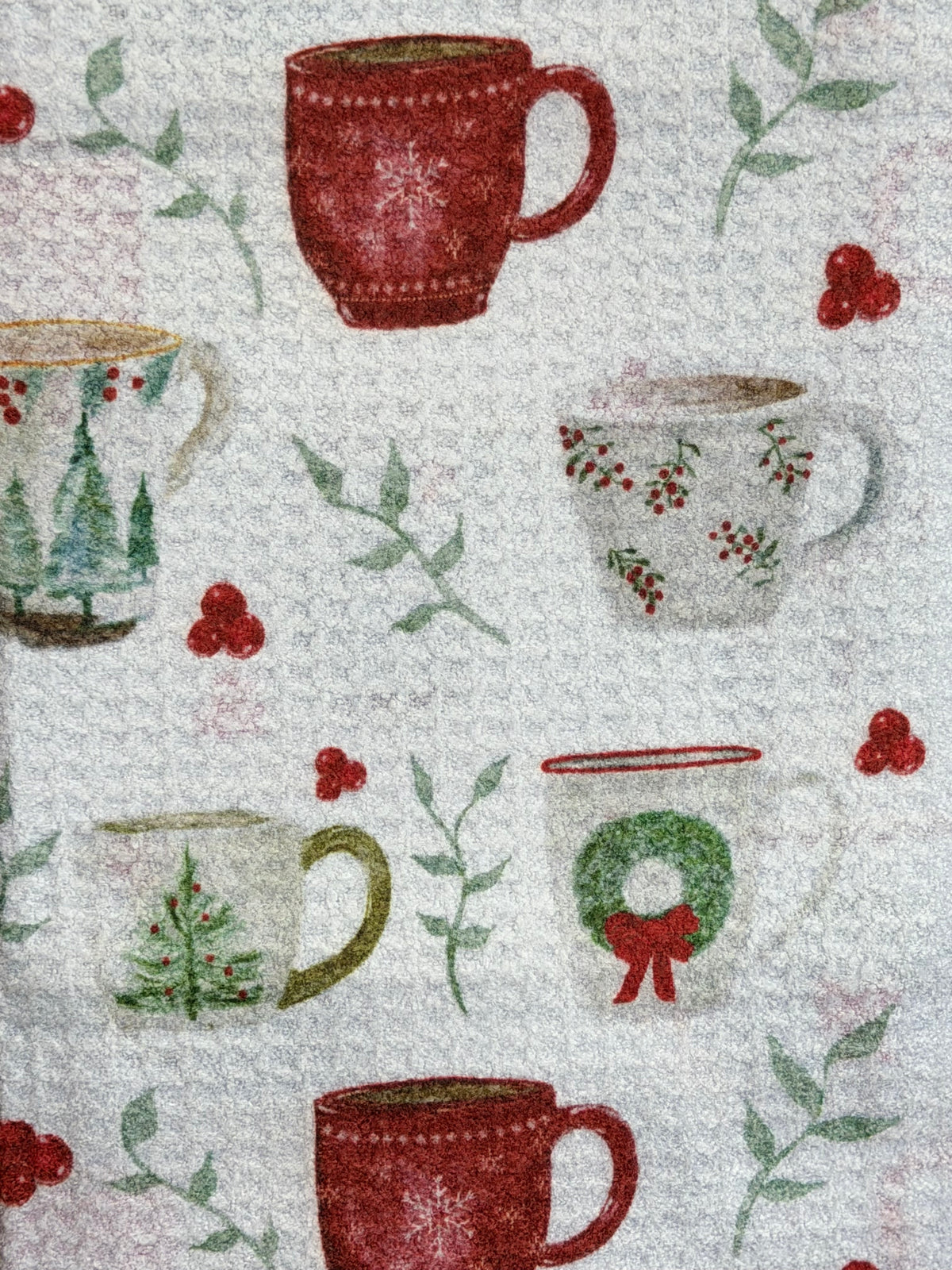 Christmas Mugs - 2 sided - Set of 3 Dishcloths - Room and Porch 