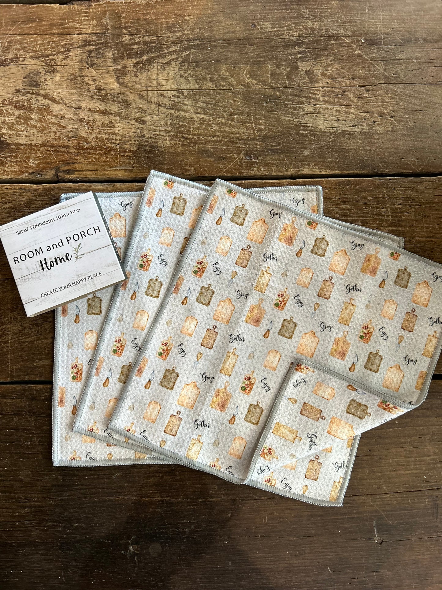 Charcuterie - 2 Sided - Set of 3 Dishcloths - Room and Porch 