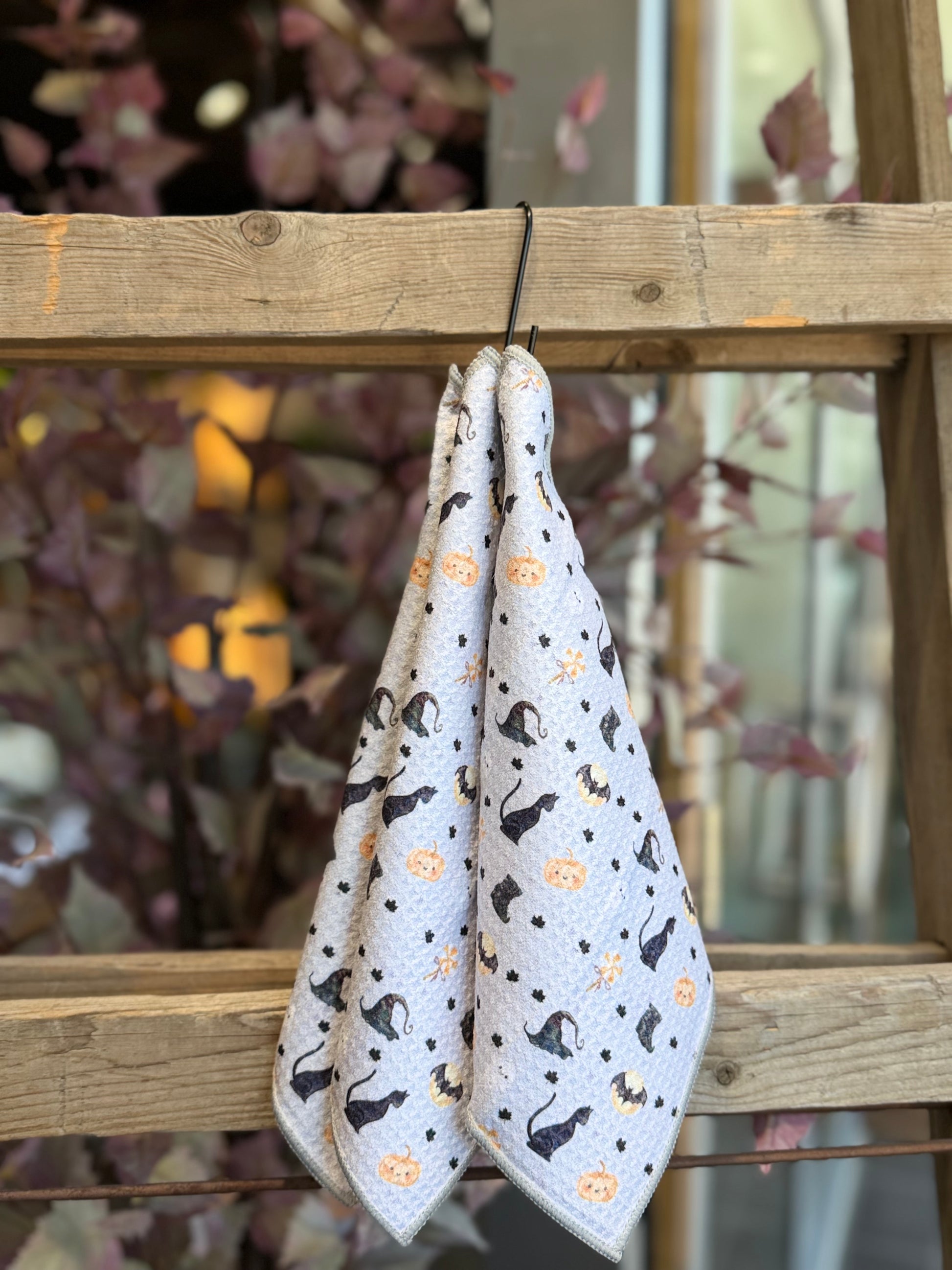 Trick-or-Treat Charms - 2 Sided - Set of 3 Dishcloths - Room and Porch 