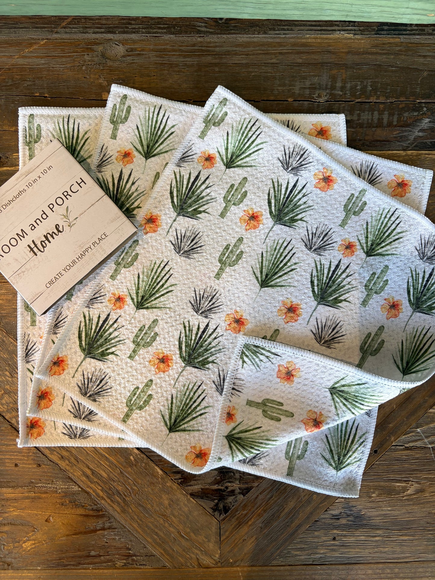 Desert Palms - 2 sided - Set of 3 Dishcloths - Room and Porch 
