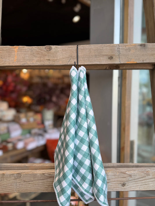 Blue Spruce Gingham - 2 sided - Set of 3 Dishcloths
