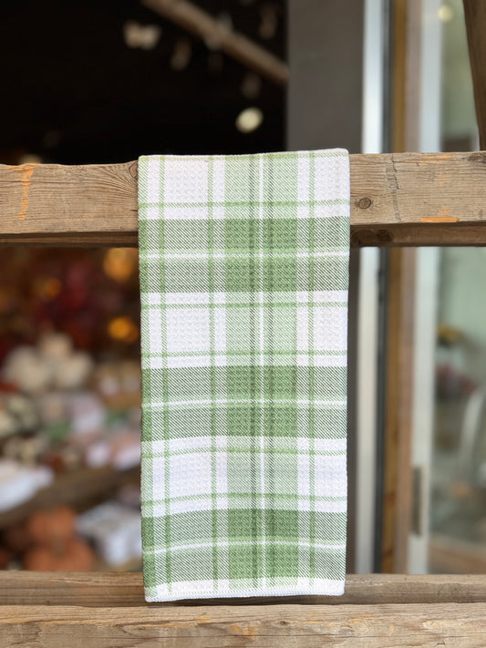 Holiday Green Plaid - Double Sided - Hand Towel