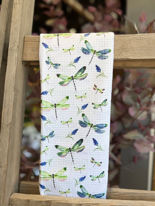 Dragonfly Garden - Double Sided - Hand Towel