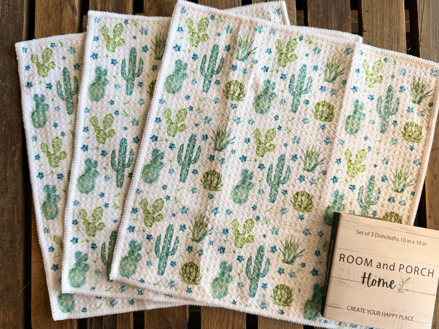 Blooming Desert Vines - 2 sided - Set of 3 Dishcloths