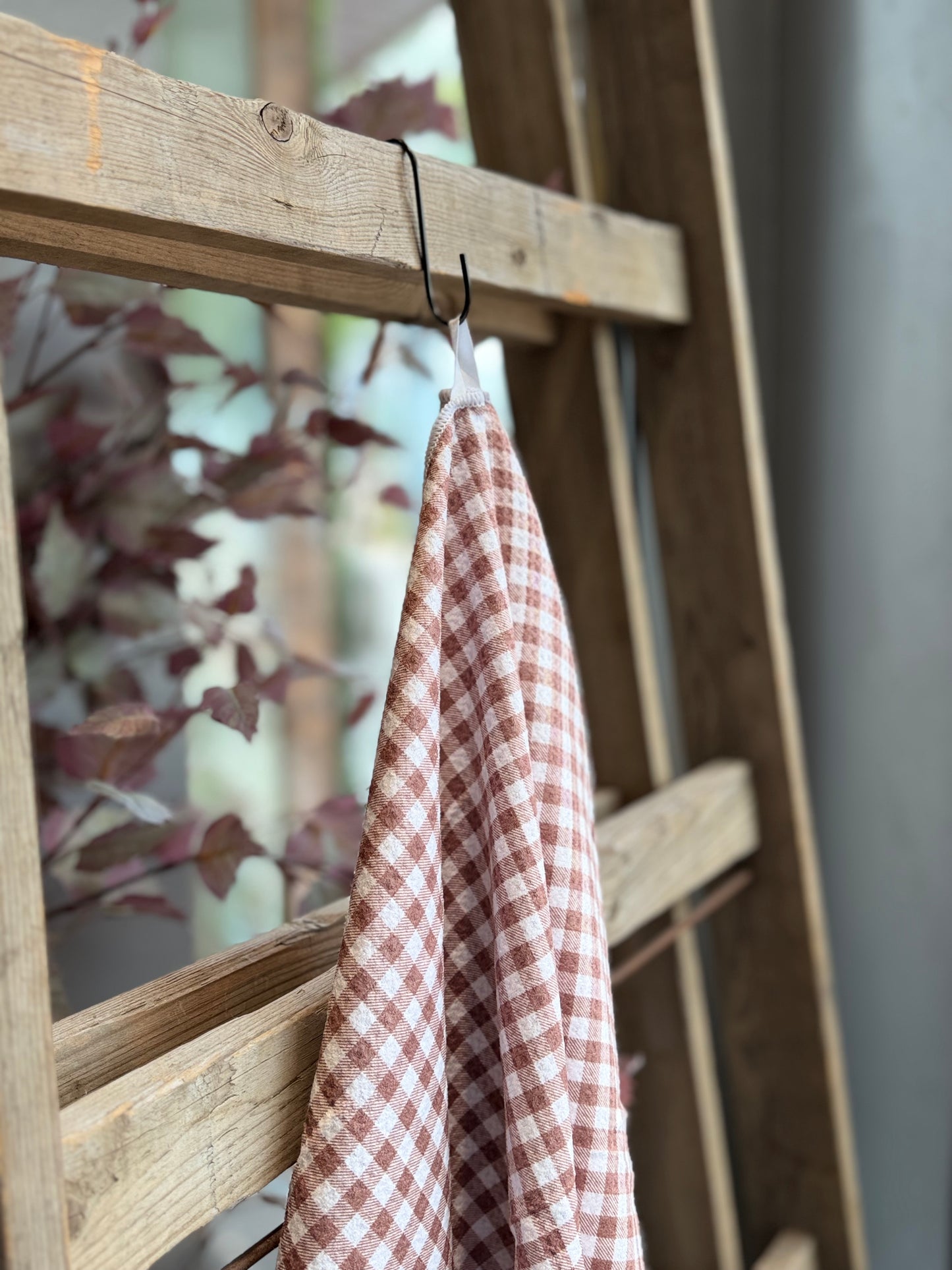 Harvest Truffle Gingham- Double Sided - Hand Towel