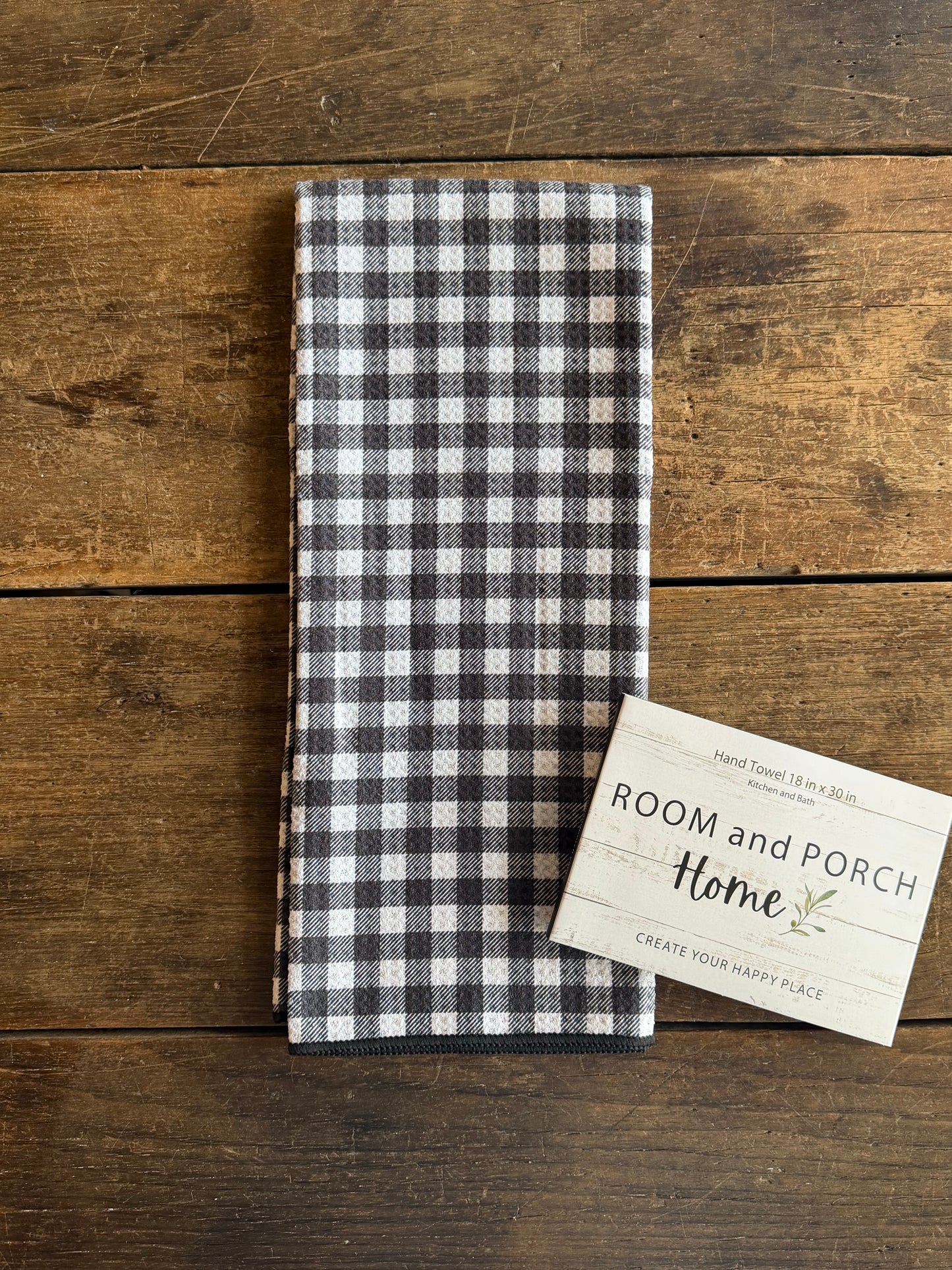 Black Gingham - Double Sided - Hand Towel