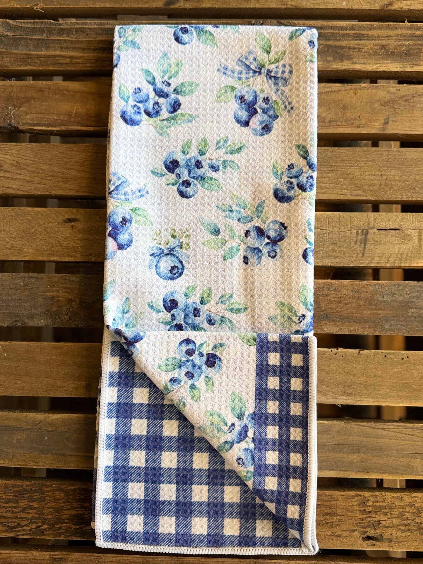 Blueberries - Double Sided - Hand Towel