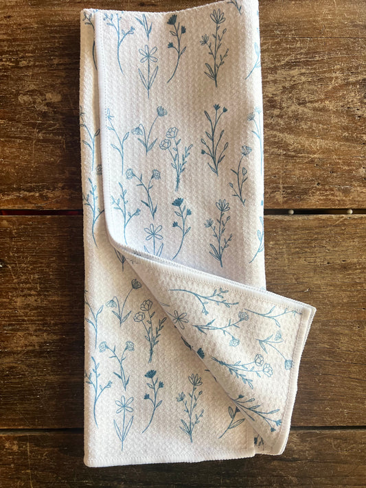 Farmhouse Blue Flowers - Hand Towel
