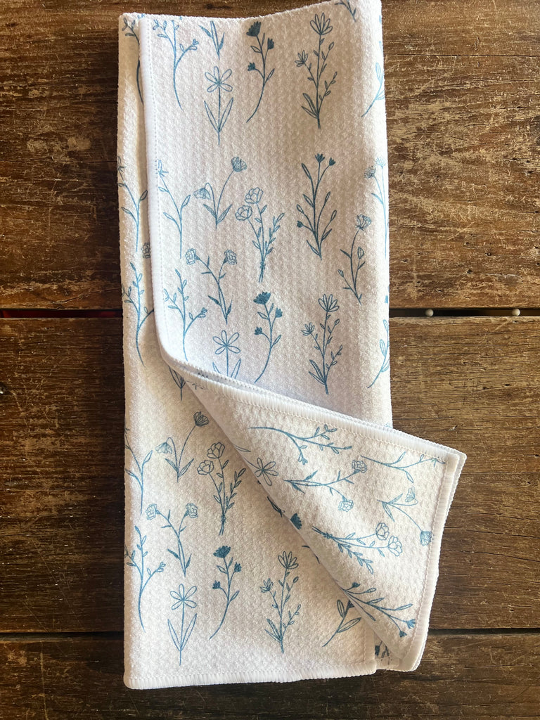 Farmhouse Blue Flowers - Hand Towel