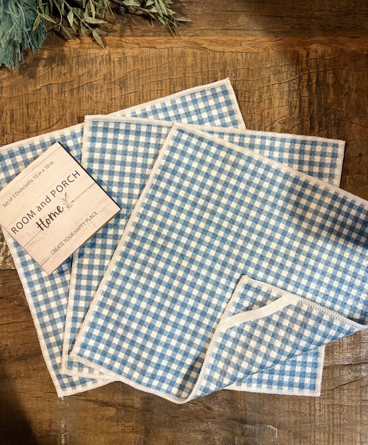 Farmhouse Blue Gingham - Set of 3 Dishcloths
