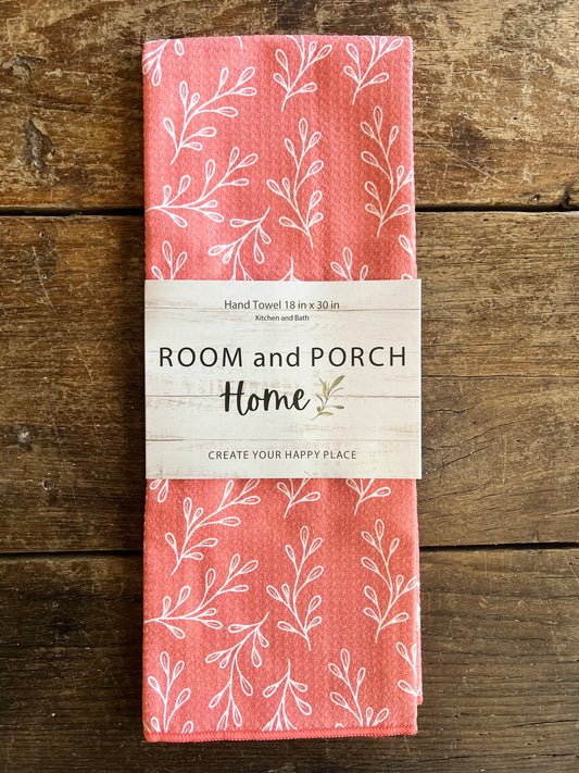 Salmon Spice Leaves - Double Sided - Hand Towel