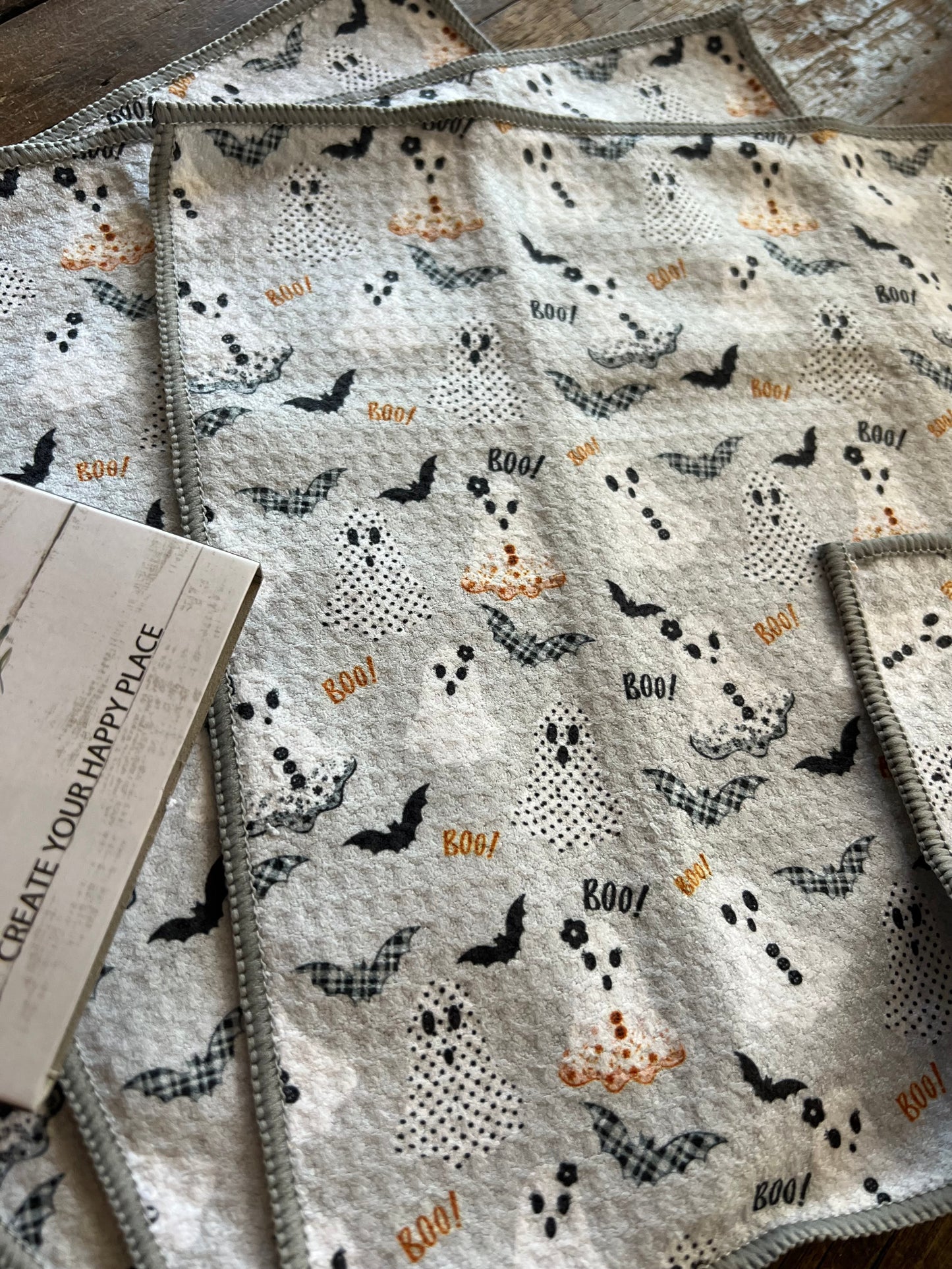 Cute Ghosts - 2 sided - Set of 3 Dishcloths