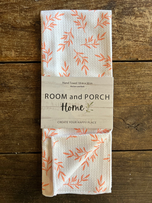 Coral Leaves - Double Sided - Hand Towel