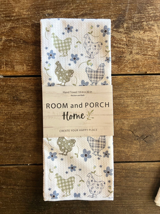 Farmhouse Chickens - Double Sided - Hand Towel
