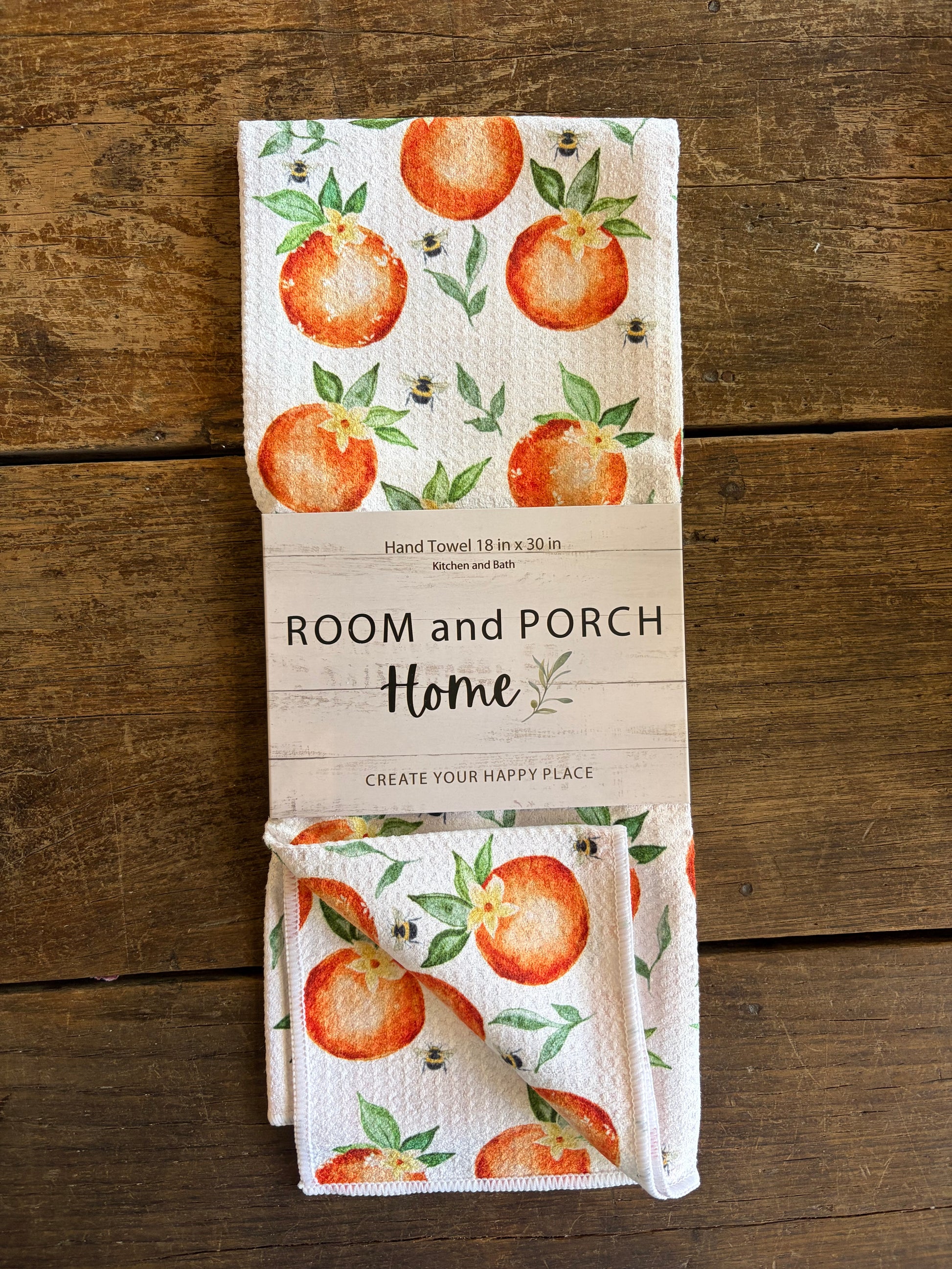 Orange Grove - Double Sided - Hand Towel - Room and Porch 