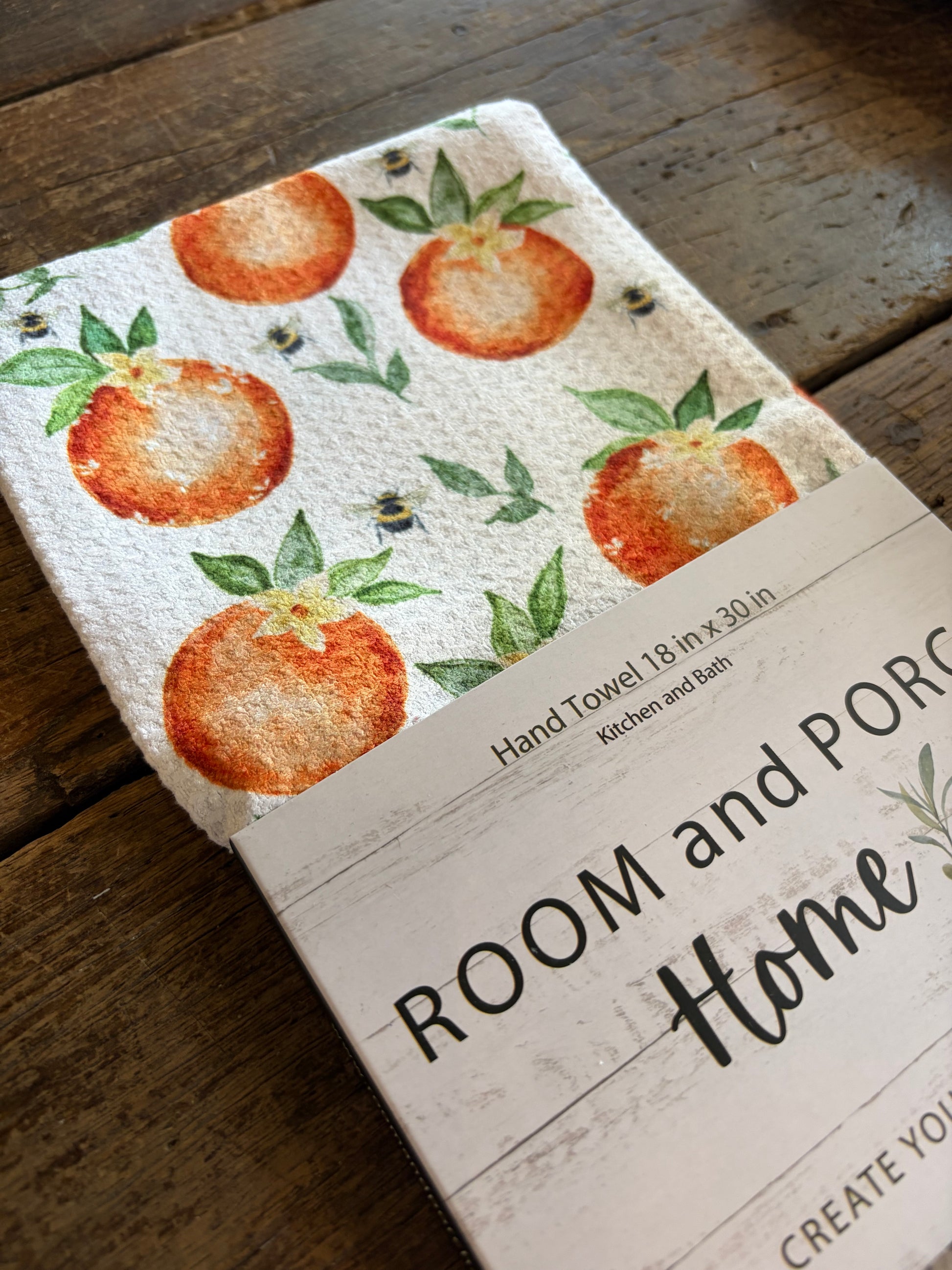 Orange Grove - Double Sided - Hand Towel - Room and Porch 