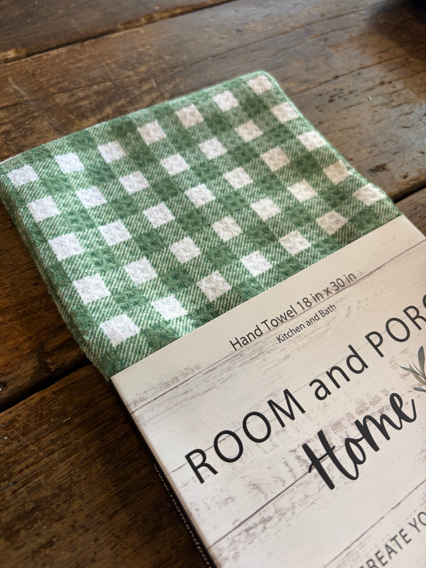 Green Grass Gingham - Double Sided - Hand Towel