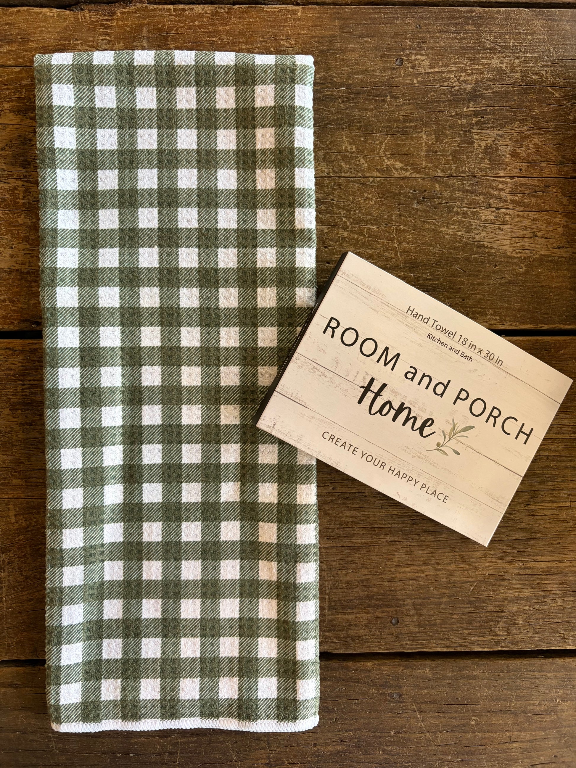 Meadow Gingham - Double Sided - Hand Towel - Room and Porch 