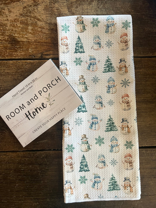Winter Snowman - Double Sided - Hand Towel