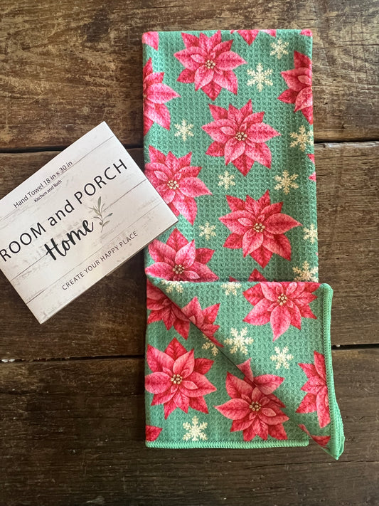 Poinsettia - Double Sided - Hand Towel