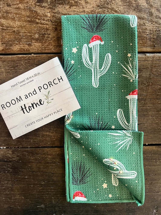 Christmas Cactus - Double Sided - Hand Towel