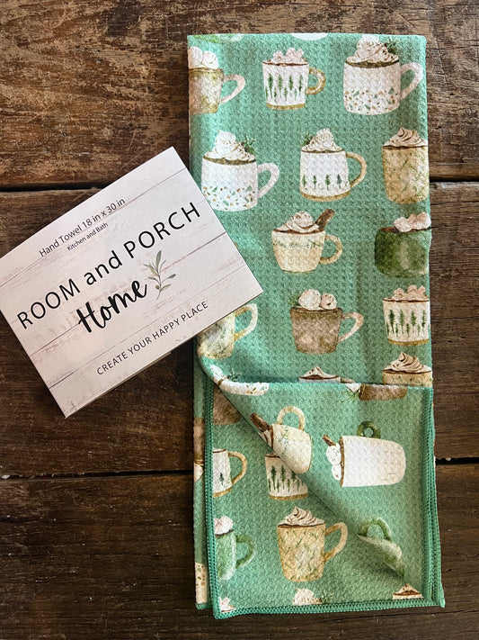 Hot Cocoa Mugs - Double Sided - Hand Towel
