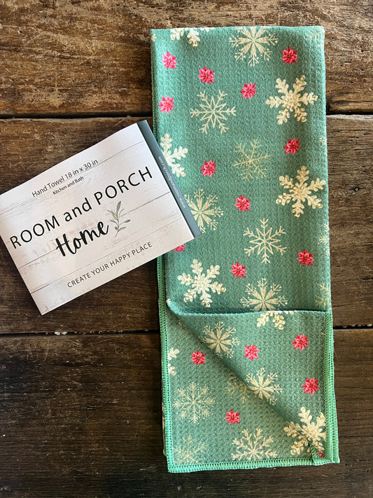 Sparkling Snowflakes - Double Sided - Hand Towel