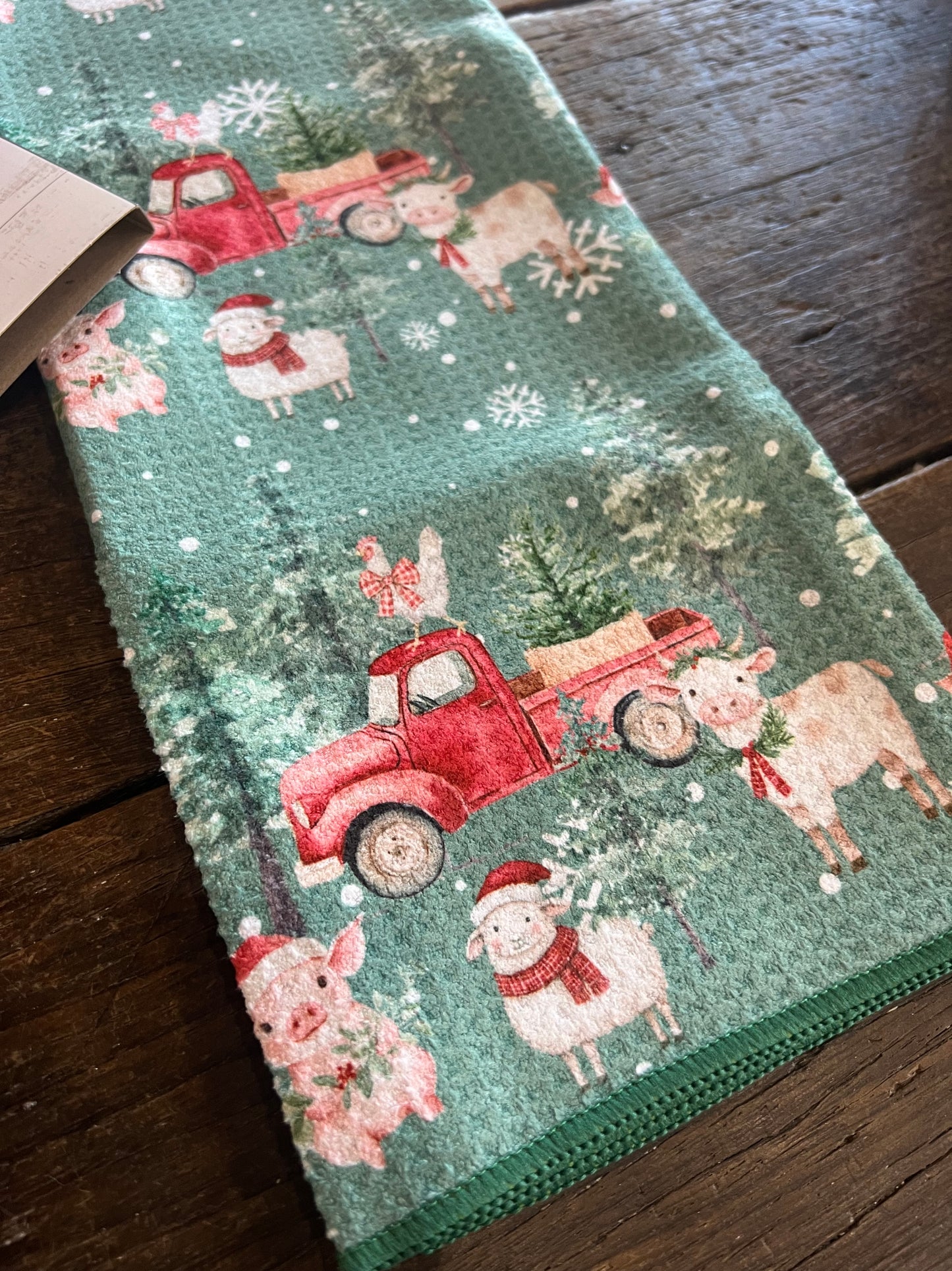 Christmas at the Farm - Double Sided - Hand Towel