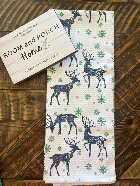Winter Deer - Double Sided - Hand Towel