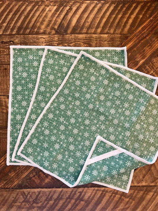 Winter Snowflakes - 2 sided - Set of 3 Dishcloths
