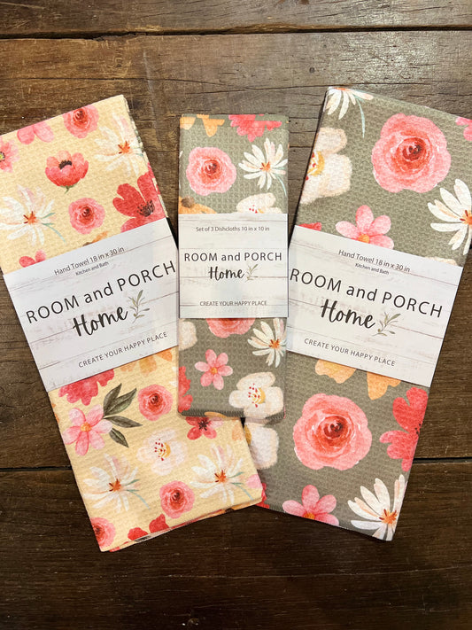Happy Flowers - Hand Towel (Yellow)