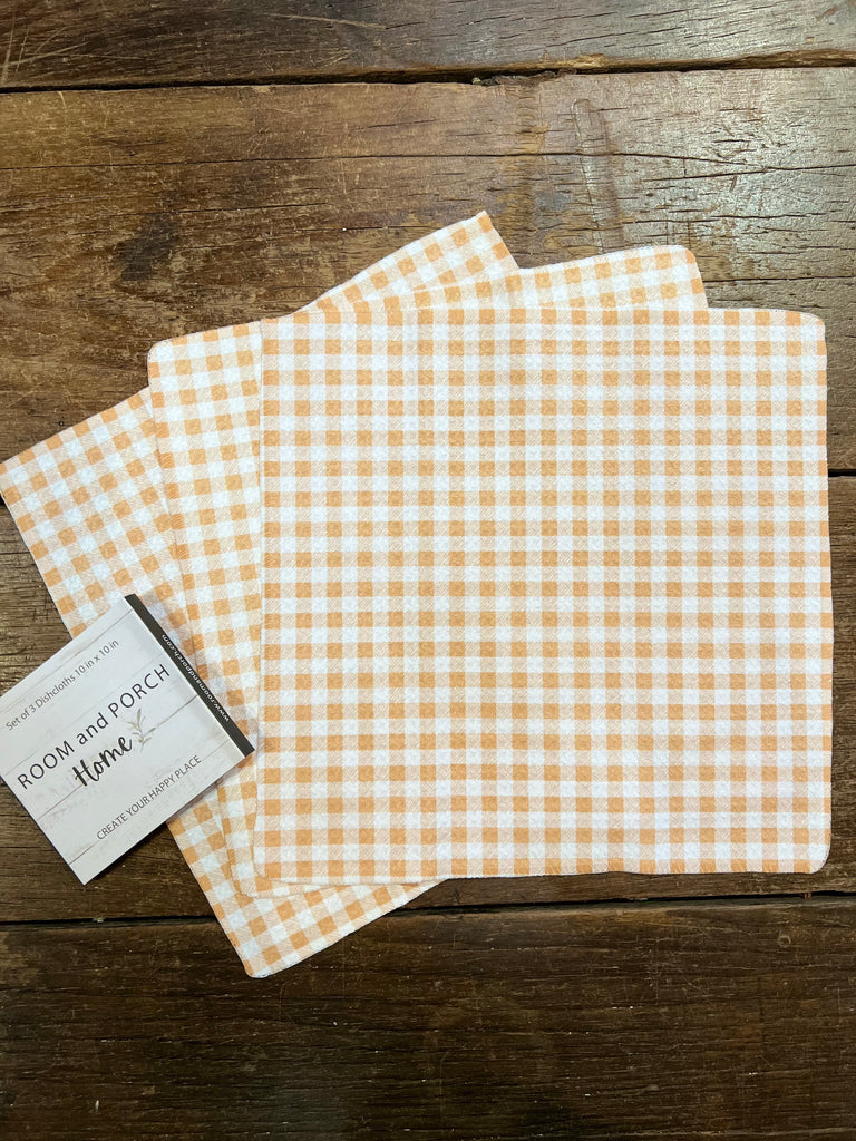 Golden Gingham - Set of 3 Dishcloths