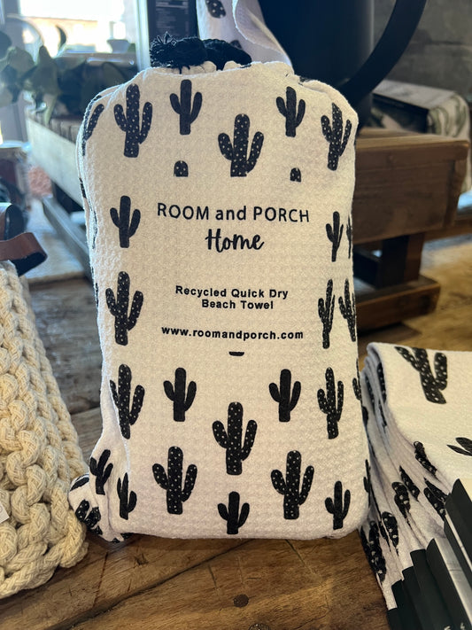 Modern Cactus Beach Towel 30"x64"