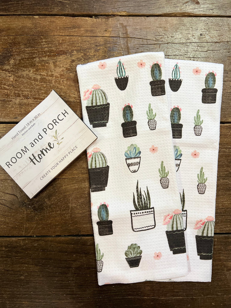 Cactus in Pots - Hand Towel