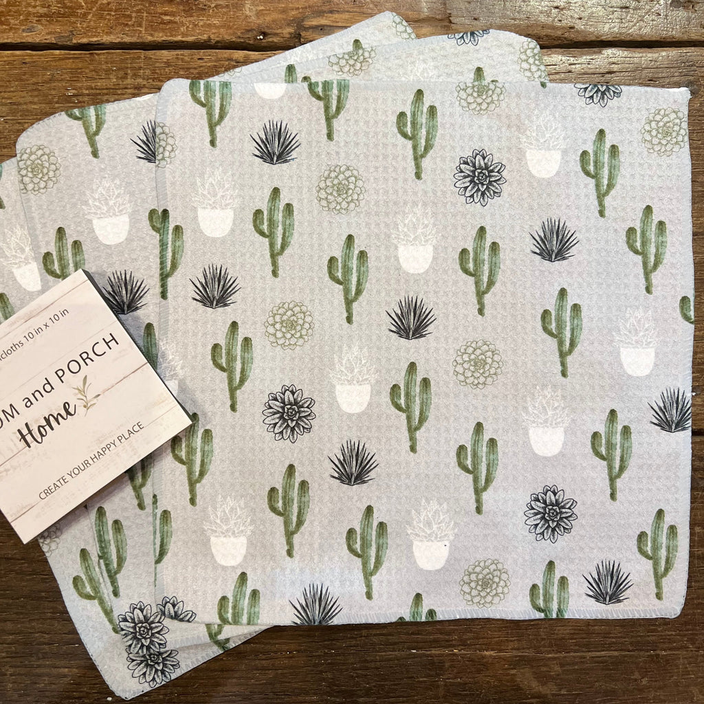 Sedona Collection Cactus Gray - Set of 3 Dishcloths