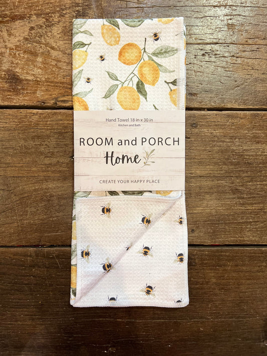Lemons & Bees - 2 sided - Hand Towel
