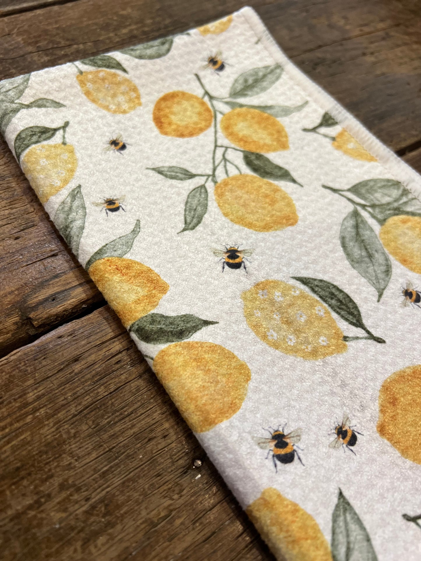 Lemons & Bees - 2 sided - Hand Towel