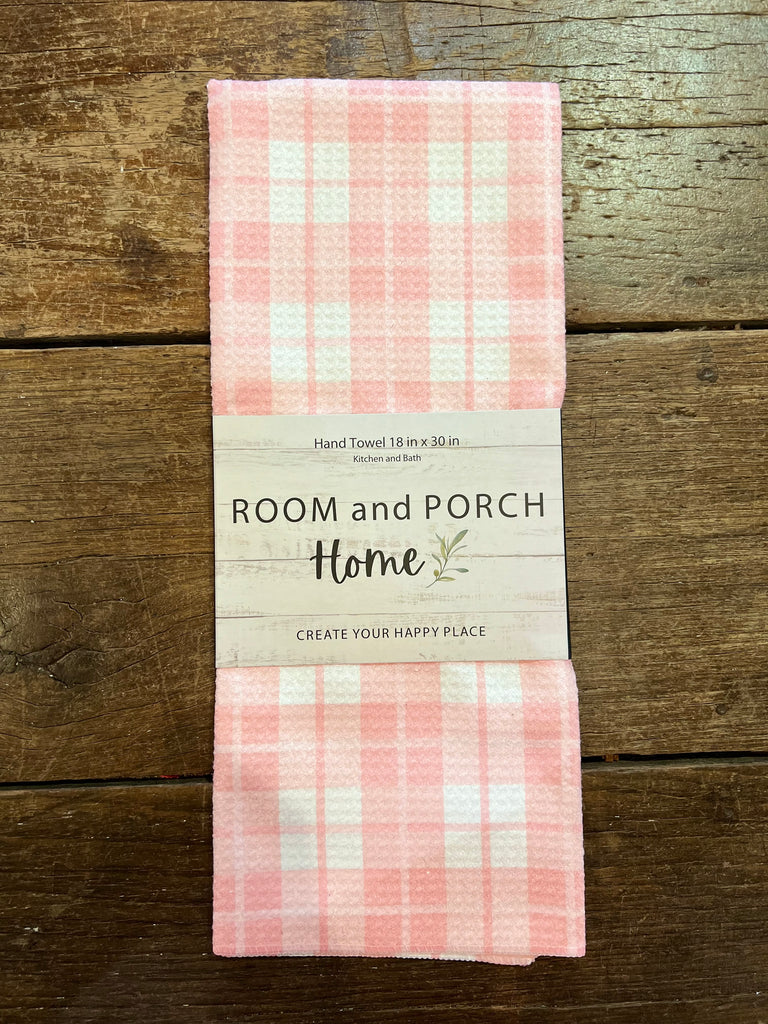 Pink Plaid Valentines - Hand Towel