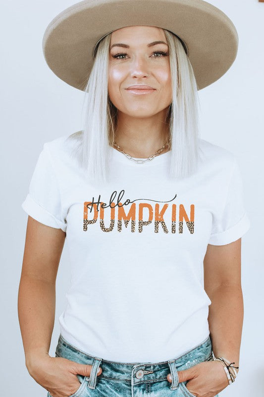 Hello Pumpkin Leopard Graphic Tee