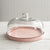 Glass Cloche with Base - Pink