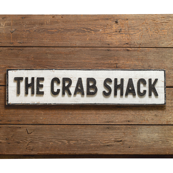Large 38"w Crab Shack Wood Wall Sign