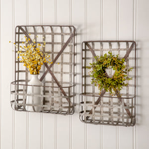Beautiful - Set of Two Large Metal Tobacco Wall Pockets