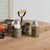 Galvanized Salt and Pepper Caddy with Wood Handle
