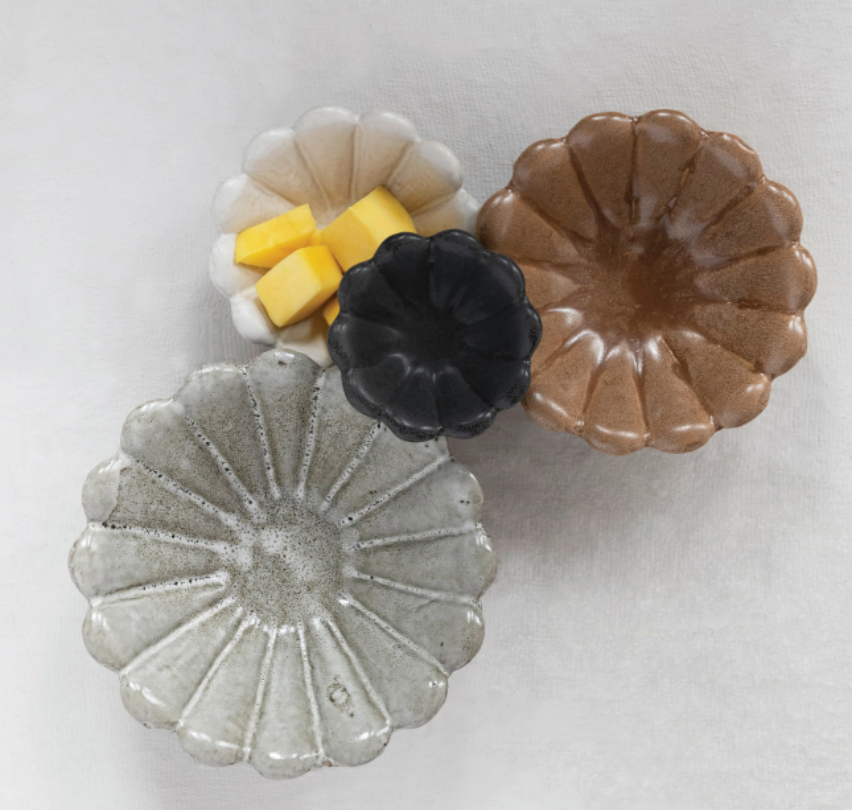 Stoneware Flower Bowls (set of 4)