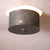 2 Light Flush Mount Round Ceiling Light with Chisel in Country Tin